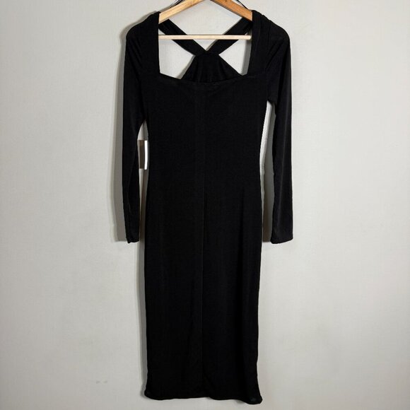ASTR The Label Long Sleeve Cut Out Bodycon Midi Dress Women's Medium Black NWT - Picture 12 of 16